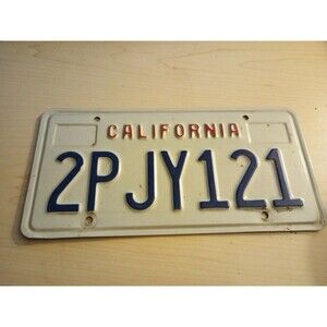 License Plate California Embossed Plate Issued from 1987 - 1992 2P JY121 Garage